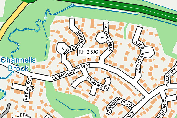 RH12 5JG map - OS OpenMap – Local (Ordnance Survey)