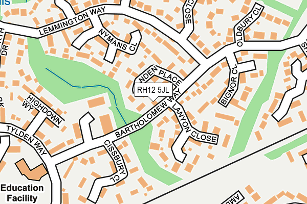 RH12 5JL map - OS OpenMap – Local (Ordnance Survey)