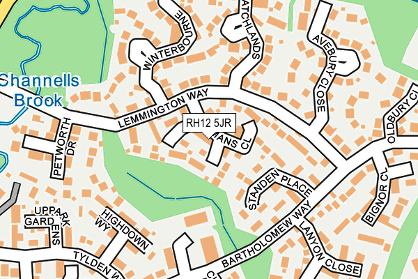 RH12 5JR map - OS OpenMap – Local (Ordnance Survey)
