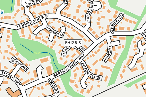 RH12 5JS map - OS OpenMap – Local (Ordnance Survey)