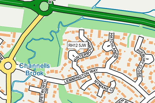 RH12 5JW map - OS OpenMap – Local (Ordnance Survey)