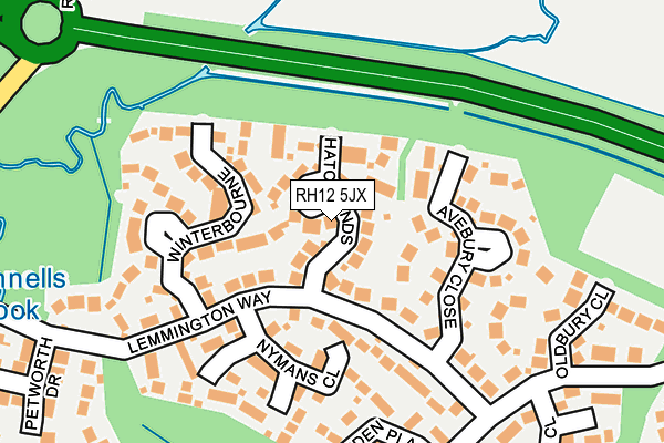 RH12 5JX map - OS OpenMap – Local (Ordnance Survey)