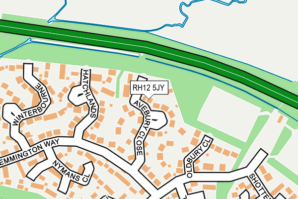 RH12 5JY map - OS OpenMap – Local (Ordnance Survey)