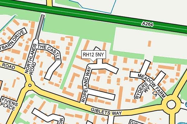RH12 5NY map - OS OpenMap – Local (Ordnance Survey)