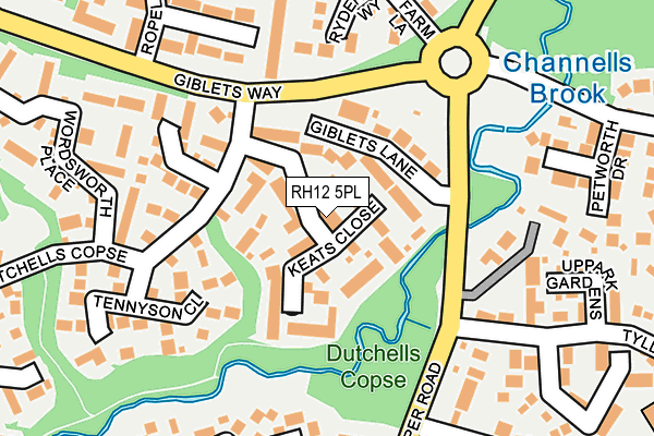 RH12 5PL map - OS OpenMap – Local (Ordnance Survey)