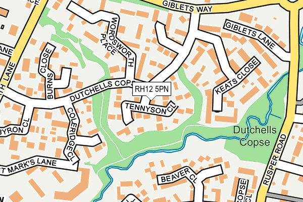 RH12 5PN map - OS OpenMap – Local (Ordnance Survey)