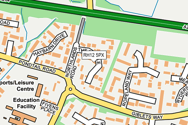 RH12 5PX map - OS OpenMap – Local (Ordnance Survey)