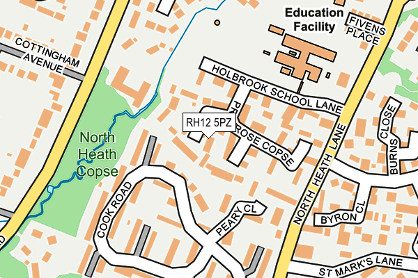 RH12 5PZ map - OS OpenMap – Local (Ordnance Survey)