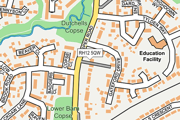 RH12 5QW map - OS OpenMap – Local (Ordnance Survey)