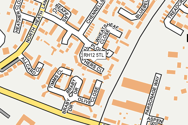 RH12 5TL map - OS OpenMap – Local (Ordnance Survey)