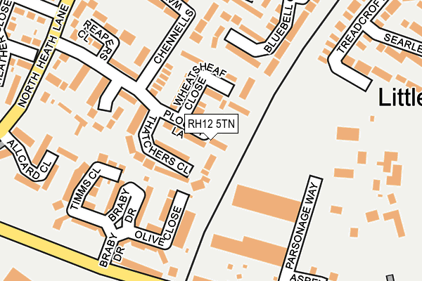 RH12 5TN map - OS OpenMap – Local (Ordnance Survey)