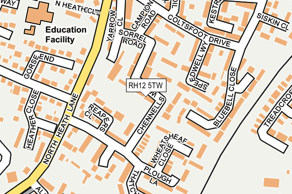 RH12 5TW map - OS OpenMap – Local (Ordnance Survey)
