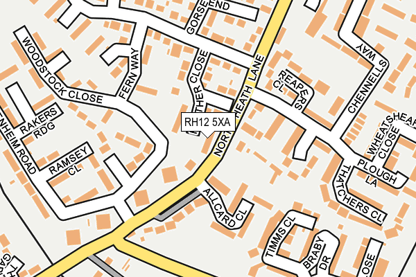 RH12 5XA map - OS OpenMap – Local (Ordnance Survey)