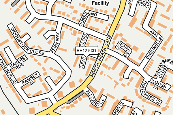 RH12 5XD map - OS OpenMap – Local (Ordnance Survey)
