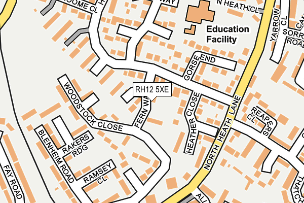 RH12 5XE map - OS OpenMap – Local (Ordnance Survey)