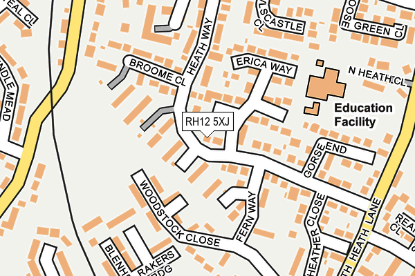 RH12 5XJ map - OS OpenMap – Local (Ordnance Survey)