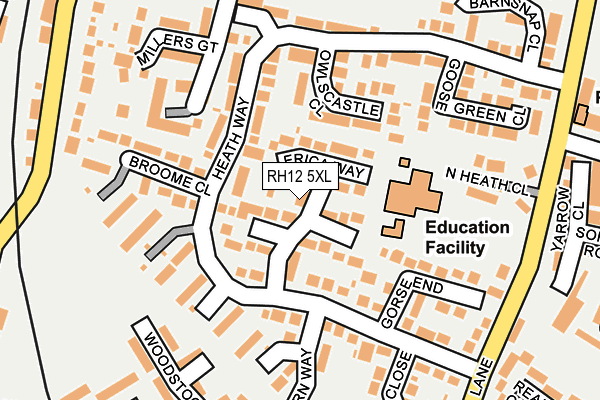 RH12 5XL map - OS OpenMap – Local (Ordnance Survey)