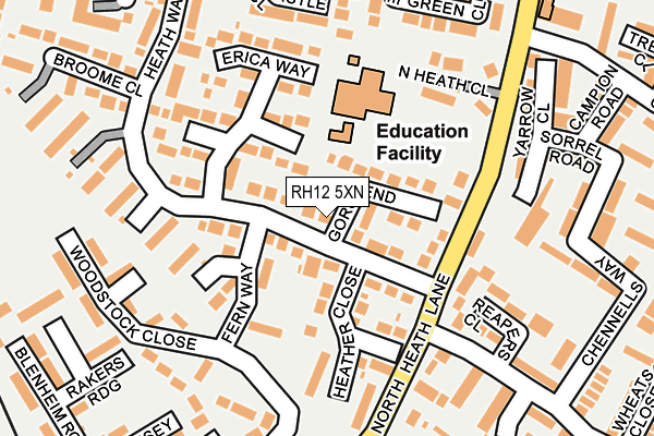RH12 5XN map - OS OpenMap – Local (Ordnance Survey)