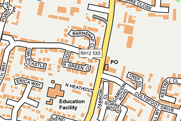 RH12 5XS map - OS OpenMap – Local (Ordnance Survey)