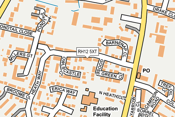 RH12 5XT map - OS OpenMap – Local (Ordnance Survey)