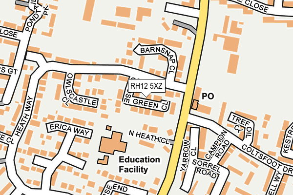 RH12 5XZ map - OS OpenMap – Local (Ordnance Survey)