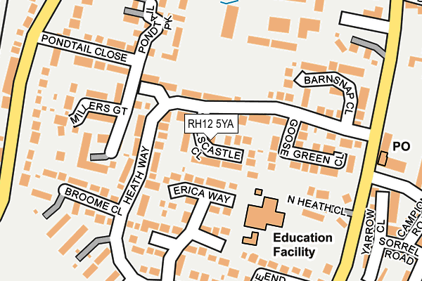 RH12 5YA map - OS OpenMap – Local (Ordnance Survey)