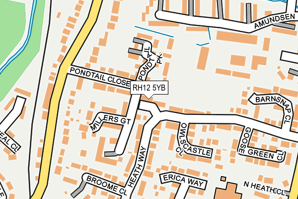 RH12 5YB map - OS OpenMap – Local (Ordnance Survey)