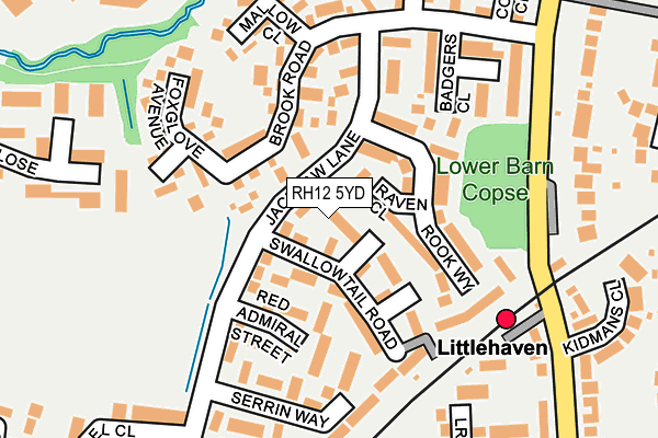 RH12 5YD map - OS OpenMap – Local (Ordnance Survey)