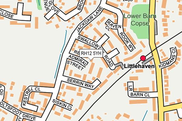 RH12 5YH map - OS OpenMap – Local (Ordnance Survey)