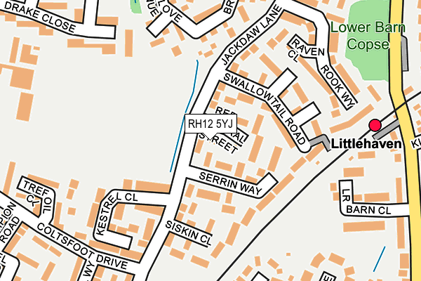 RH12 5YJ map - OS OpenMap – Local (Ordnance Survey)