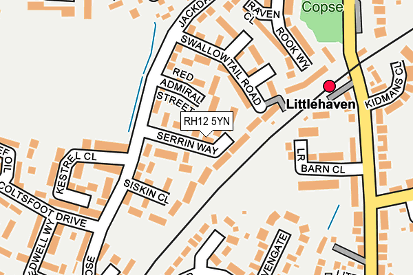 RH12 5YN map - OS OpenMap – Local (Ordnance Survey)