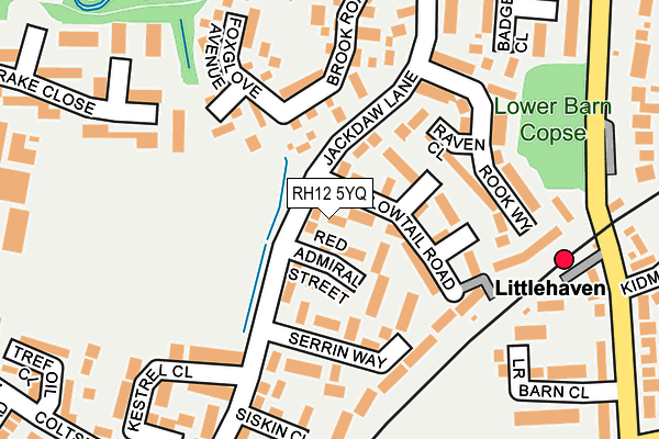 RH12 5YQ map - OS OpenMap – Local (Ordnance Survey)