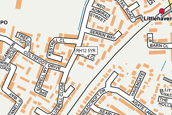 RH12 5YR map - OS OpenMap – Local (Ordnance Survey)