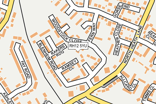 RH12 5YU map - OS OpenMap – Local (Ordnance Survey)
