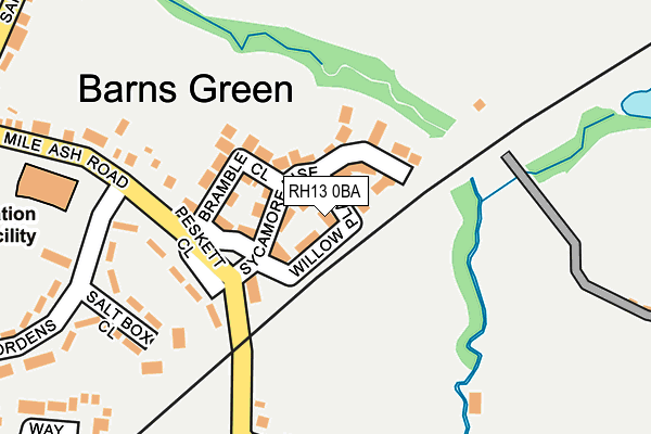 RH13 0BA map - OS OpenMap – Local (Ordnance Survey)