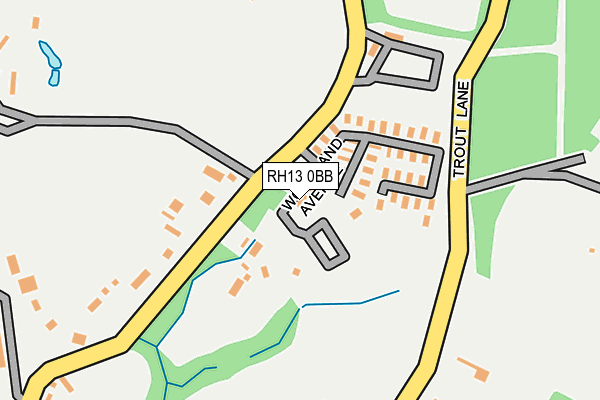 RH13 0BB map - OS OpenMap – Local (Ordnance Survey)