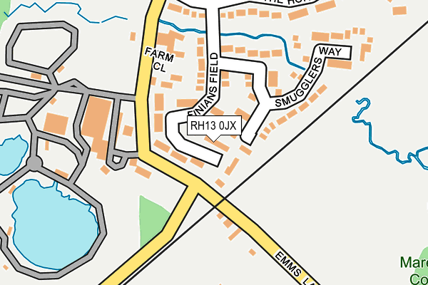 RH13 0JX map - OS OpenMap – Local (Ordnance Survey)