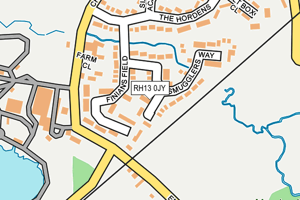 RH13 0JY map - OS OpenMap – Local (Ordnance Survey)