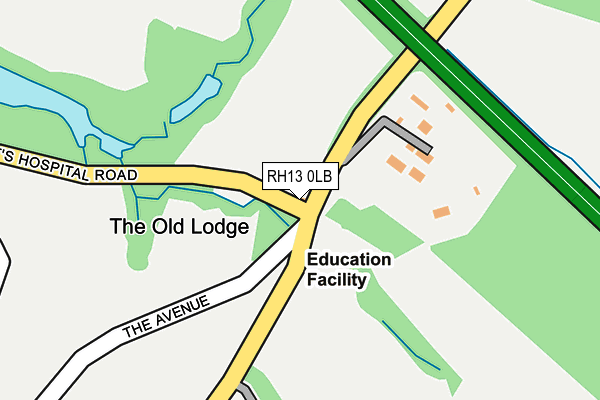 RH13 0LB map - OS OpenMap – Local (Ordnance Survey)