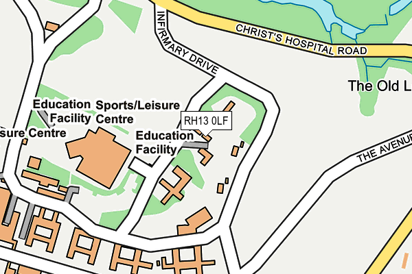 RH13 0LF map - OS OpenMap – Local (Ordnance Survey)