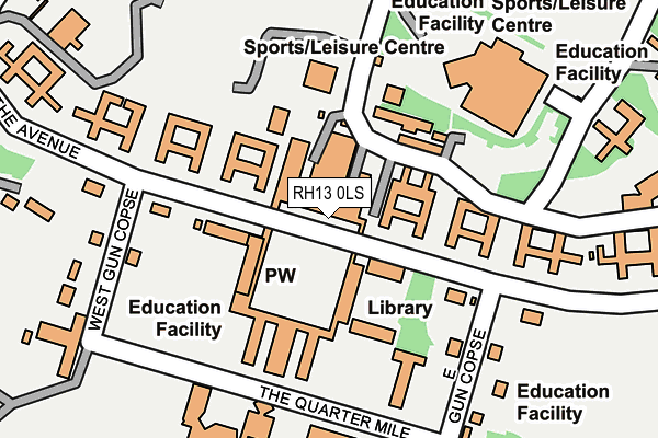 RH13 0LS map - OS OpenMap – Local (Ordnance Survey)