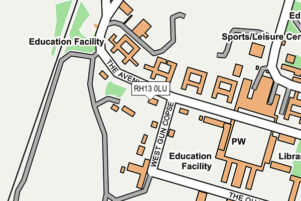 RH13 0LU map - OS OpenMap – Local (Ordnance Survey)