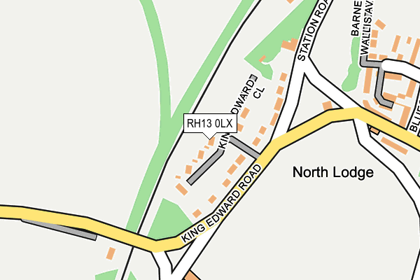 RH13 0LX map - OS OpenMap – Local (Ordnance Survey)