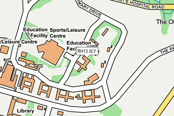 RH13 0LY map - OS OpenMap – Local (Ordnance Survey)