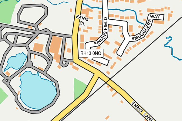 RH13 0NQ map - OS OpenMap – Local (Ordnance Survey)