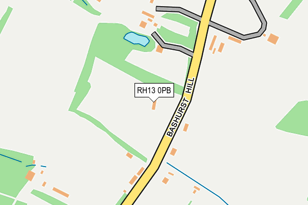 RH13 0PB map - OS OpenMap – Local (Ordnance Survey)