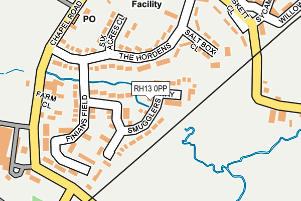 RH13 0PP map - OS OpenMap – Local (Ordnance Survey)