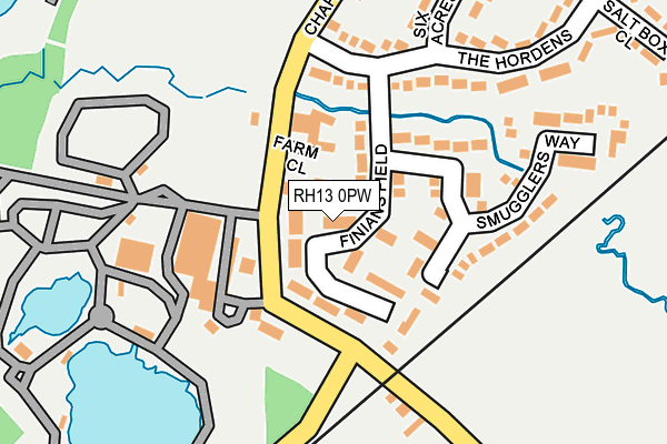 RH13 0PW map - OS OpenMap – Local (Ordnance Survey)