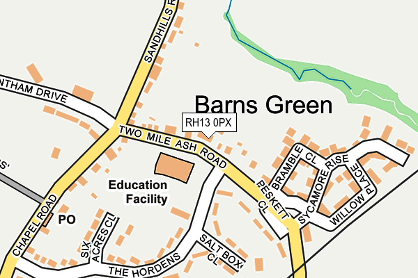 RH13 0PX map - OS OpenMap – Local (Ordnance Survey)