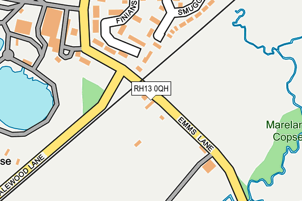 RH13 0QH map - OS OpenMap – Local (Ordnance Survey)